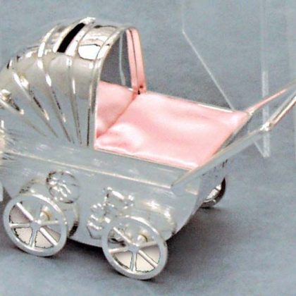 Pram Money Box - Silver