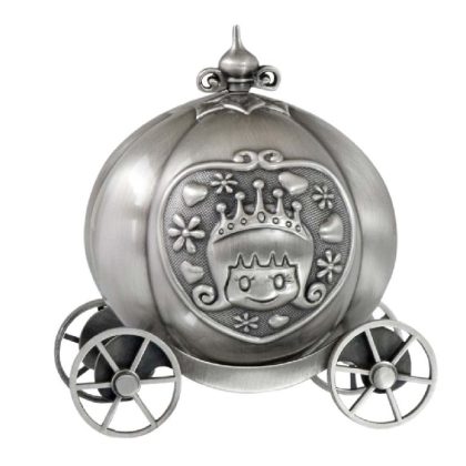 Pumpkin Coach Money Box - Pewter