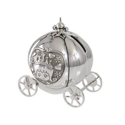 Pumpkin Coach Money Box - Silver