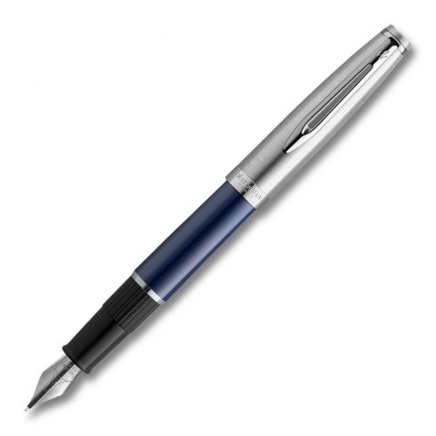 Emblème Blue Chrome Trim Fountain Pen