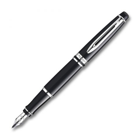 Expert Black Lacquer Chrome Trim Fountain Pen